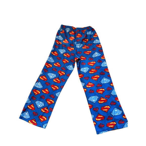 Boys Size 8 Superman Fleece Pajama Pants Flame Resistant Blue as is - Picture 2 of 9